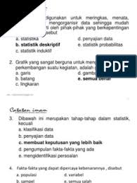 Cabang statistika yang pada saat ini sangat luas digunakan untuk mendukung metode ilmiah statistika inferensi dikembangkan pada paruh kedua abad ke 19 dan awal abad ke 20 oleh ronald fisher peletak dasar statistika inferensi karl pearson metode regresi linear dan william sealey gosset meneliti. Statistika Deskriptif Latihan Uts Semester 2 Part2 Pdf