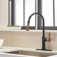 Black with rose gold polished oil rubbed bronze. China Aquacubic Latest Designed Cupc Certified Tuned Color Matte Black And Rose Gold Slim Single Hole Pull Down Mixer Kitchen Faucet Af1108 5 China Kitchen Faucet Pull Down Kitchen Faucet