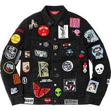 Supreme Patches Denim Trucker Jacket Liked On Polyvore Featuring Outerwear Jackets Patch Jacket Trucker Denim Patches Denim Jacket Patches Trucker Jacket
