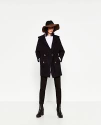 Imagem 1 De Casaco Abotoadura Dupla Com Capuz Da Zara Jackets Hat Fashion Zara