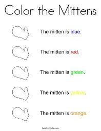 Color The Mittens Coloring Page From Twistynoodle Com With Images Winter Theme Preschool Mitten Winter Preschool