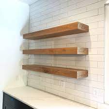 This method of sawing highlights long straight. White Oak Floating Shelves For A Modern Kitchen White Floating Shelves Floating Shelves Oak Floating Shelves