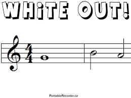 1st degree white white out elementary music