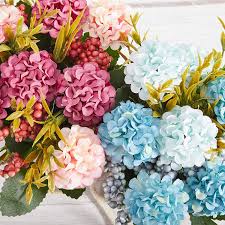 Maybe you would like to learn more about one of these? Buy Lueur Artificial Hydrangea Flower In Burlap Pot Artificial Flower Bonsai Potted Silk Fake Flowers Plants Arrangement For Wedding Centerpiece Living Room Desk Office Shelf Decor Pink Blue Online In Indonesia