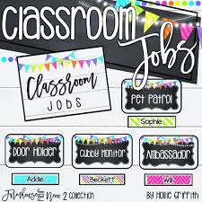 I Love The Farmhouse Trend But I Also Love A Bright And Cheery Classroom In This Second Version Of My Farmhou Classroom Jobs Classroom Jobs Display Classroom
