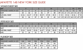 Lafayette 148 New York Size Guide Body Size Size Chart