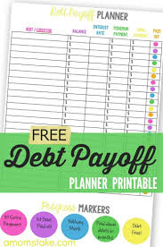 Debt Payoff Planner Worksheet A Moms Take