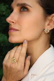 Gold Garnet Earrings, Natural Garnet, Red Square Earrings, Garnet Studs,  January Birthstone, Vintage Earrings, Gold Vermeil, Red Diamond