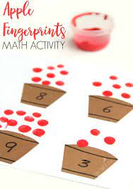 Each of these preschool fine motor activities for fall helps develop fine motor muscles that will be necessary for writing later on. Fun Apple Fingerprint Math Activity For Building Fine Motor Skills