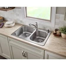 So, the place you spend the most time should be beautiful and proper. American Standard Sullivan 33 In X 22 In Stainless Steel Double Offset Bowl Drop In 2 Hole Residential Kitchen Sink All In One Kit Lowes Com In 2020 Sink American Standard Sink Design