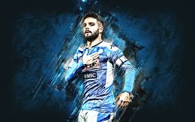 Tons of awesome lorenzo insigne wallpapers to download for free. Download Wallpapers Lorenzo Insigne Ssc Napoli Portrait Italian Soccer Player Blue Stone Background Serie A Italy Napoli For Desktop Free Pictures For Desktop Free