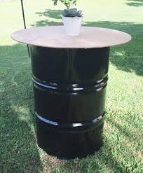 Bar Tables Oil Drums Spray Painted Black With Ply Tops Mesas De Bar Latas Decoracao Bar