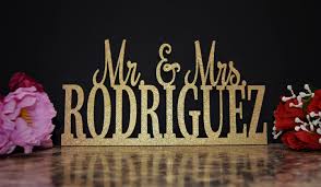 Wedding Name Sign Mr And Mrs Sign Custom Name Sign Mr Etsy Wedding Name Sweetheart Table Centerpiece Personalized Wedding Decor