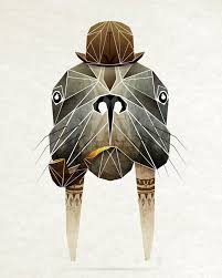Geometric Illustrations Of Hipster Animals Inspired By Tangram Puzzles Designtaxi Com Hipster Animals Geometric Animals Animal Illustration