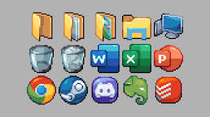 Find the perfect computer desktop icons stock photo. Pixely Desktop Icons By Reff Sq Pixelart