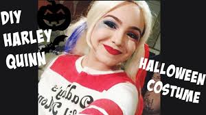 Apply red shadow on one eye and blue on the other and smudge it towards your temples on each eye. My Diy Harley Quinn Suicide Squad Costume Youtube