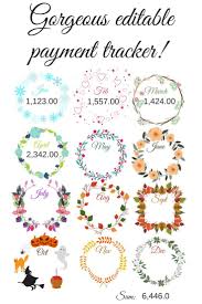 monthly payment chart editable pdf