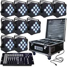 Up Lighting Led Battery Powered Wireless Dmx 10 Up Lights With Case Controller Dj Lights Walmart Com Walmart Com