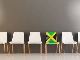Chair With Flag Of Jamaica In A Row Of White Chairs 3d Illustration White Chair Cheap Dining Room Chairs Chair