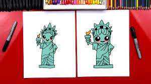 Draw seven spikes on the base. How To Draw The Statue Of Liberty Art For Kids Hub
