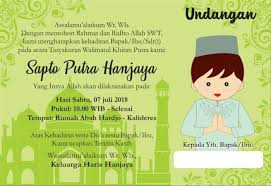 Dengan memohon ridho dari allah swt kami bermaksud menyelenggarakan pengajian tasyakuran khitanan putra kami yang sinsya allah akan. Undangan Khitanan Sunat Anak Format Coreldraw Sketsa