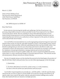 Your work helps medical practices run smoothly and h. Letter From Mano Raju To Chief Bill Scott Seeking Sfpd Response To Covid 19 San Francisco Public Defender S Office