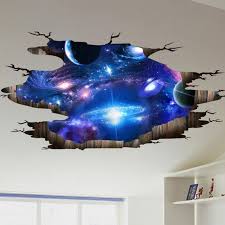 Creative 3d Universe Galaxy Wall Stickers For Ceiling Roof Self Adhesive Mural Decoration Personal Superhero Wall Stickers Floor Stickers Wall Stickers Bedroom