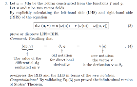 The lhs of that equation is x + 3. Let Omega F Dg Be The 1 Form Constructed From Th Chegg Com