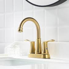 The awztoo brushed gold kitchen faucet collection's refined curves and cosmopolitan contours give it a clean, poised look that accentuates the fresh modernity of a contemporary kitchen or complements the tranquillity of a transitional space. Gold Faucet Wayfair