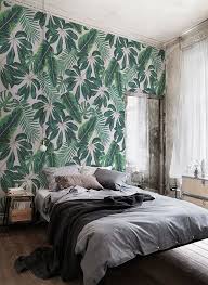Mixed Tropical Leaves Wallpaper Mural Murals Wallpaper Tropical Bedroom Decor Wallpaper Living Room Tropical Bedrooms