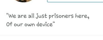 We Are All Just Prisoners Here Of Our Own Device Words Prison Math
