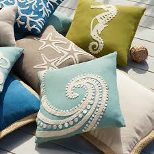 Mother Of Pearl Beaded Wave Pillow Pillows Outdoor Pillows Ocean Decor