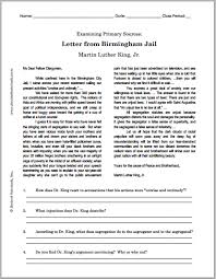 Mlk S Letter From Birmingham Jail Dbq Worksheet Is Free To Print Pdf File For High School United St 6th Grade Social Studies Social Studies Worksheets Dbq