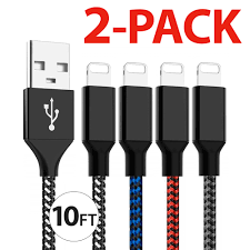 Iphone Charger Cable Borz 2 Pack 10ft Nylon Braided Lightning Charger Cable Charging Cord Usb Cable Compatible With Iphone 11 Pro Max Xs Xr X 8 7 6s 6 Plus Se 5s 5c