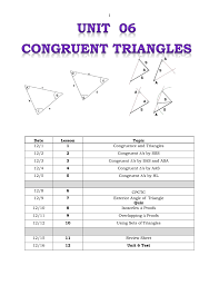 Specifically, we work with congruent triangles and work many examples to illustrate triangle congruency. Unit 06 Congruent Triangles