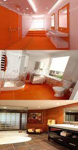The best idea is to simply combine orange with plain white. Orange Bathroom Decorating Ideas