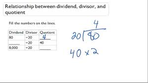 To compute quotient and remainder, both divisor and dividend should be integers. The Relationship Between Dividend Divisor And Quotient Video Arithmetic Ck 12 Foundation