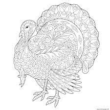 Free coloring pages for adults to print for kids. Turkey For Thanksgiving Day Greeting Adult Zentangle Coloring Pages Printable
