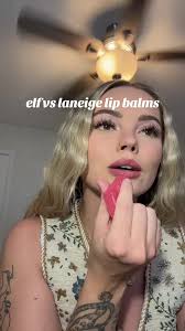elf squeeze me lip balm in strawberry vs the laneige lip glowy balm in  berry 💋