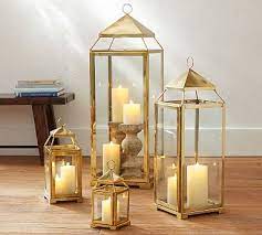 Shop for gold leaf floor lamp at bed bath & beyond. Malta Glass Metal Lantern Brass Finish Pottery Barn