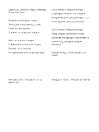 17 mei 2013 / 07 rejab 1434h. Lagu Guru Pembina Negara Bangsa Tema Hari Guru
