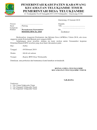 Sesuai dengan namanya, kop surat berisi tentang informasi mengenai identitas instansi. Contoh Kop Surat Desa