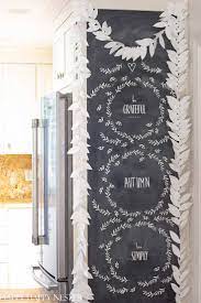 Eat letters and oversized black utensils to decorate a wall. How To Create Easy Chalkboard Art Happy Happy Nester