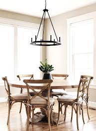 Restoration Hardware Inspired Round 60 Dining Table Modern Farmhouse Cross Back Chairs In 2020 Modern Dining Table Round Dining Room Farmhouse Dining Table
