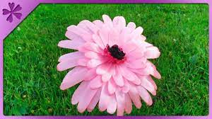 Diy How To Make Gerbera Flower Out Of Ribbon Eng Subtitles Speed Gerbera Gerbera Flower Flowers