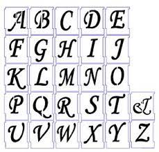Print our a to z letter . Alphabet Stencils Airbrush Stencils Letter Templates 75mm 3 A Z Wedding Script Ebay