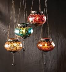 Authentic Moroccan Style Glass Lantern Made From Glass And Aged Metal And Painted From The Inside In Lantern Tea Light Holders Tea Lights Hanging Candle Holder Moroccan multi coloured hanging glass lantern tea light candle holder home gift.