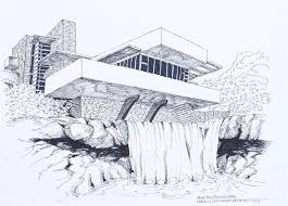 Frank Lloyd Wright Falling Waters 1935 Architecture Drawing Falling Water Architecture Water Architecture