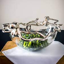 Gorgeous Unique Glass Octopus Bowl Ideal For Summer Parties Weddings Large Glass Bowl Glass Bowl Glass And Aluminium