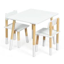 Tabletop graphics will not peel, scratch or fade. Costway White Children Activity Table Set For Playing And Eating Set Of 3 Hw64427wh The Home Depot